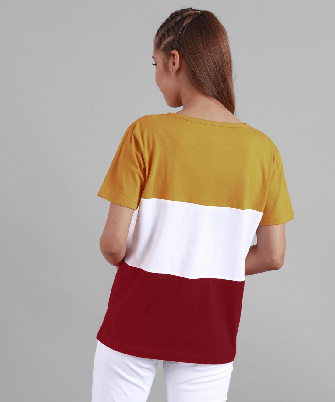 KOTTY Colorblock Women Round Neck Multicolor T-Shirt 