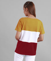 KOTTY Colorblock Women Round Neck Multicolor T-Shirt 