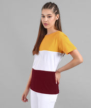 KOTTY Colorblock Women Round Neck Multicolor T-Shirt 