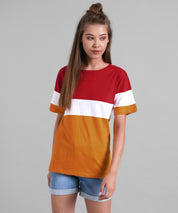 KOTTY Colorblock Women Round Neck Multicolor T-Shirt 