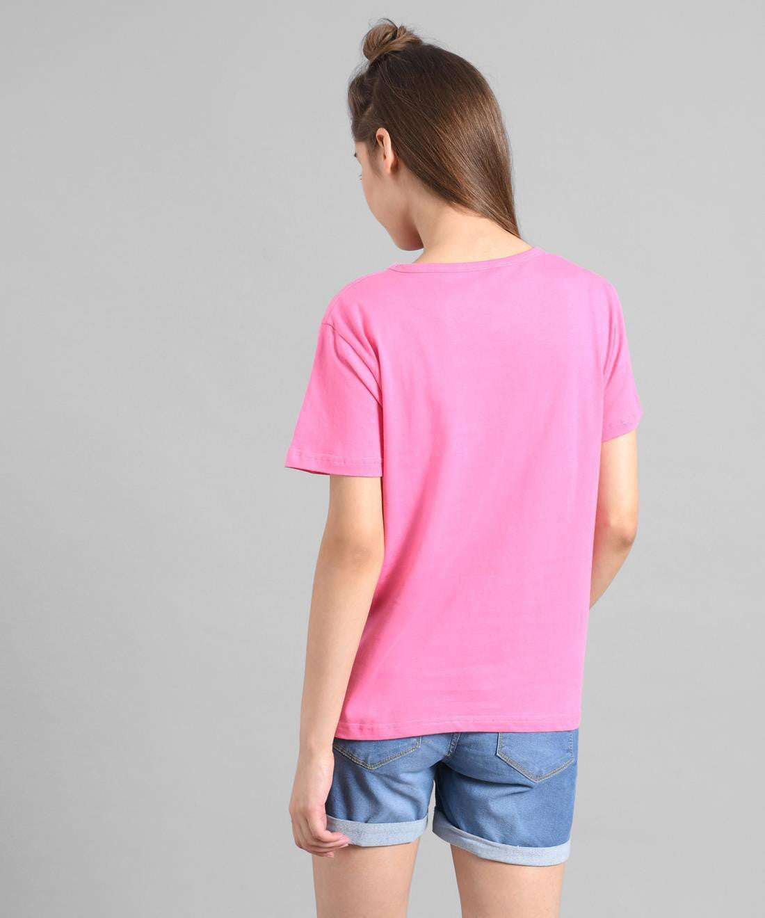 KOTTY Graphic Print Women Round Neck Pink T-Shirt 