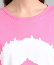 KOTTY Graphic Print Women Round Neck Pink T-Shirt 