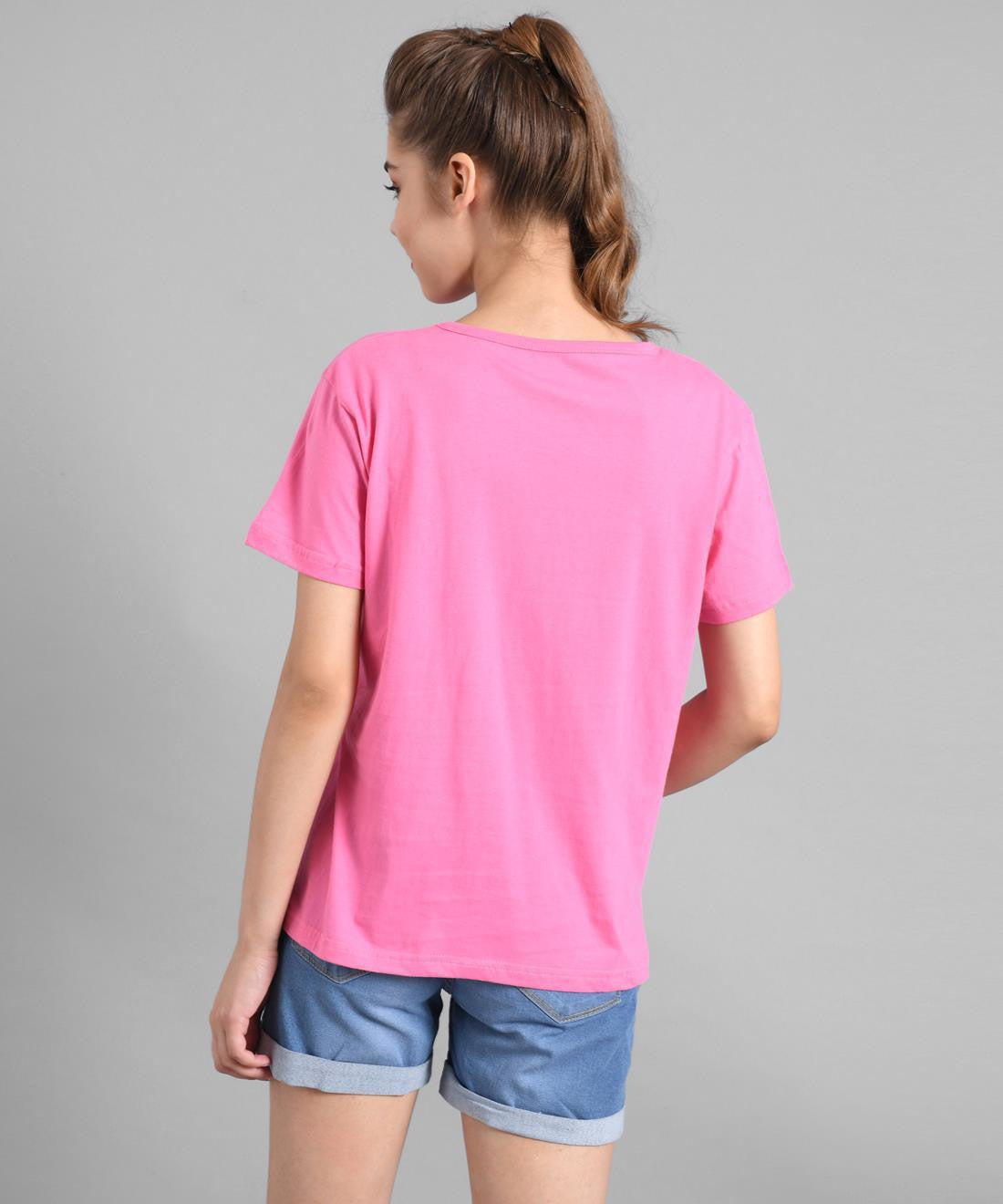 KOTTY Graphic Print Women Round Neck Pink T-Shirt 