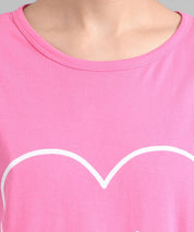 KOTTY Graphic Print Women Round Neck Pink T-Shirt 