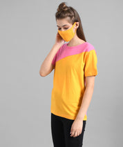 KOTTY Colorblock Women Round Neck Multicolor T-Shirt 