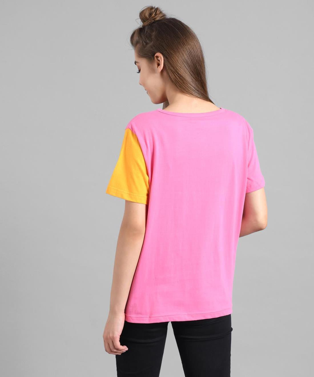 KOTTY Colorblock Women Round Neck Multicolor T-Shirt 