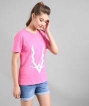 KOTTY Graphic Print Women Round Neck Pink T-Shirt 