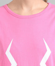 KOTTY Graphic Print Women Round Neck Pink T-Shirt 