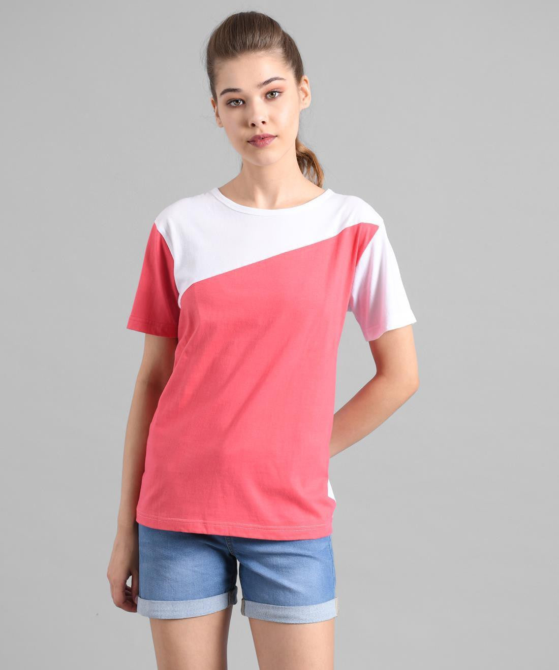 KOTTY Colorblock Women Round Neck Multicolor T-Shirt 