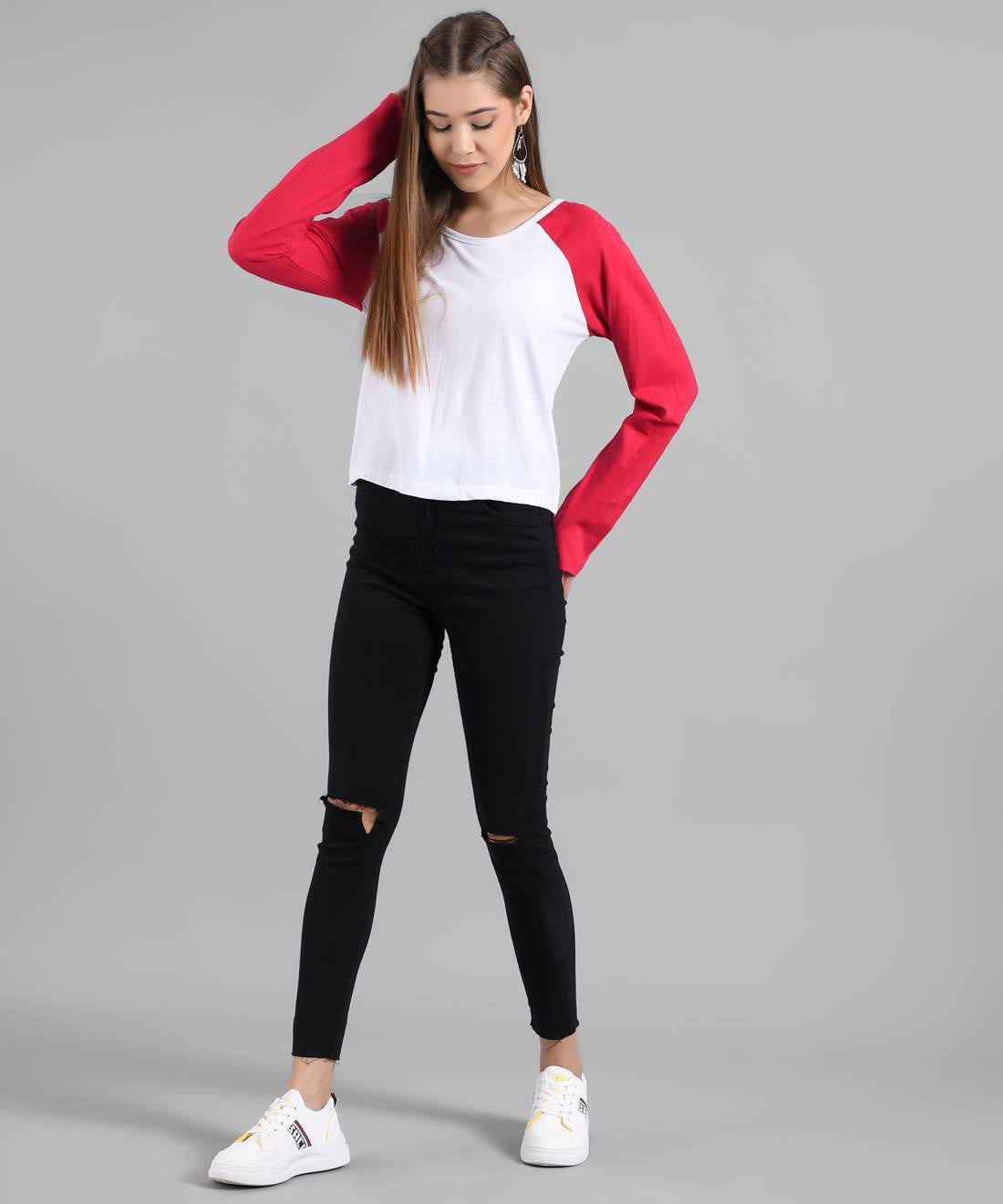 KOTTY Solid Women Round Neck Red T-Shirt 