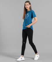 KOTTY Women's Regular Fit T-Shirt With Mask