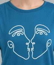 KOTTY Women's Regular Fit T-Shirt With Mask
