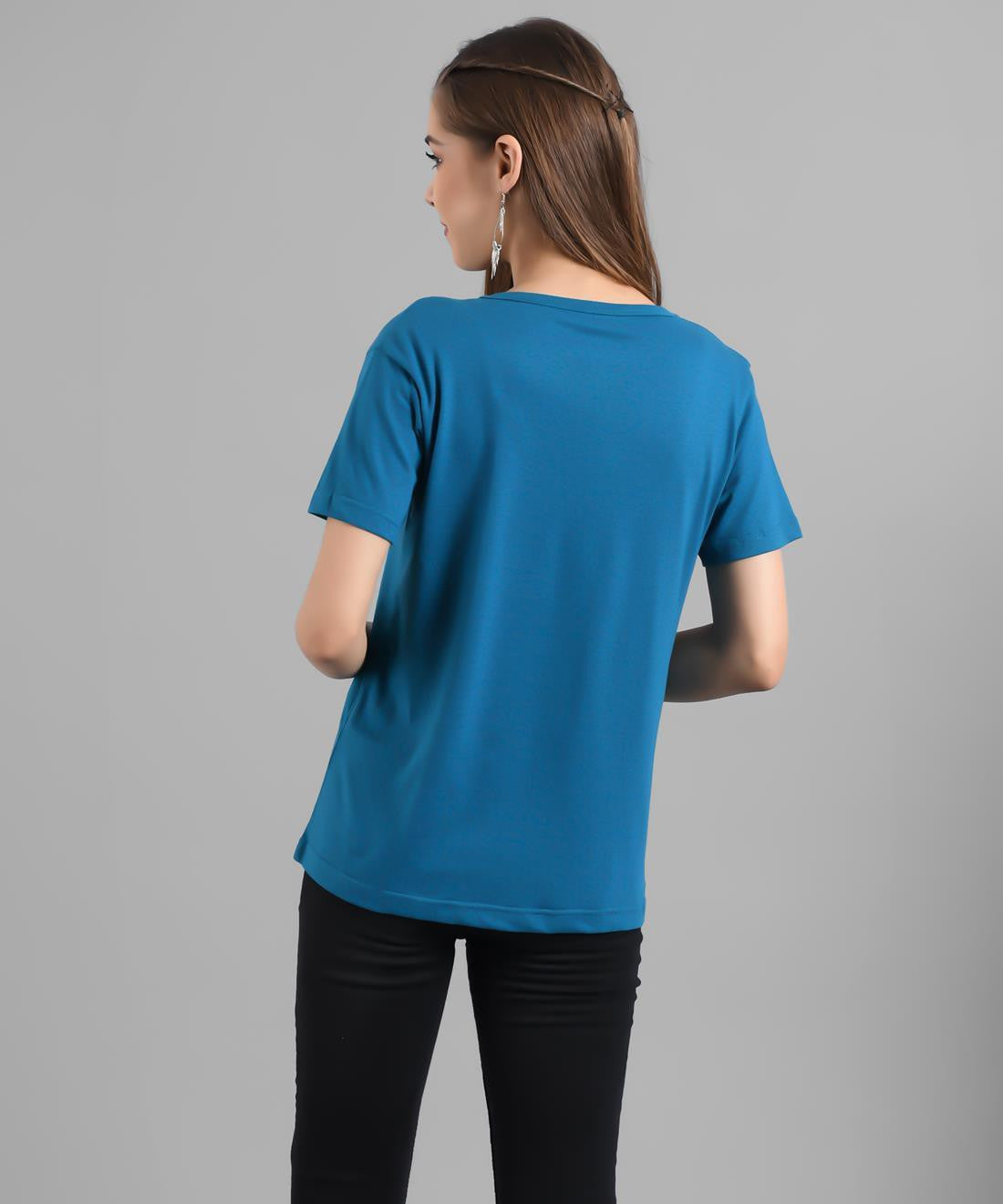 KOTTY Graphic Print Women Round Neck Blue T-Shirt 