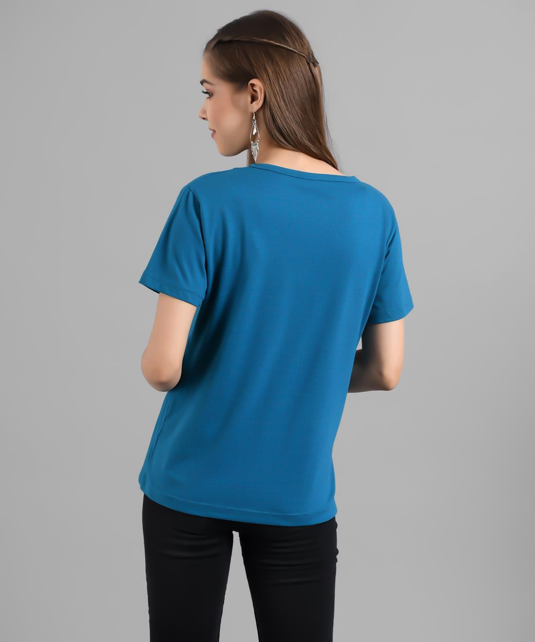KOTTY Graphic Print Women Round Neck Blue T-Shirt 