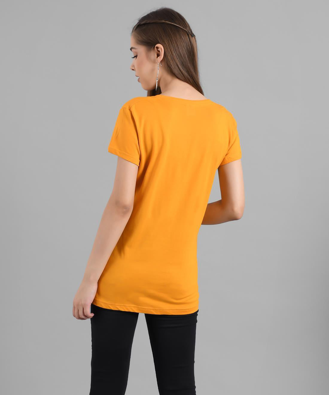 KOTTY Graphic Print Women Round Neck Yellow T-Shirt 