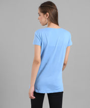 KOTTY Graphic Print Women Round Neck Light Blue T-Shirt 