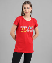 KOTTY Graphic Print Women Round Neck Red T-Shirt 
