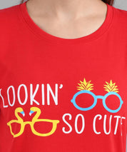 KOTTY Graphic Print Women Round Neck Red T-Shirt 