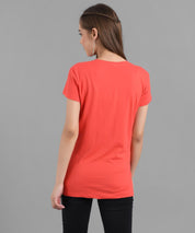 KOTTY Graphic Print Women Round Neck Orange T-Shirt 