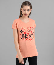 KOTTY Graphic Print Women Round Neck Pink T-Shirt 