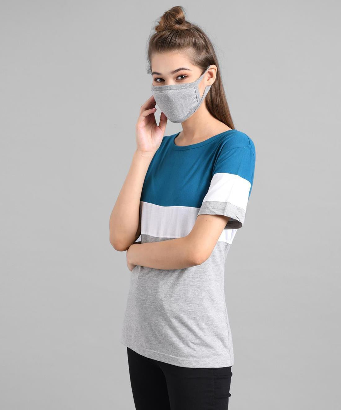 KOTTY Printed Women Round Neck Multicolor T-Shirt 