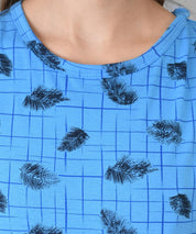 KOTTY Printed Women Round Neck Blue T-Shirt 