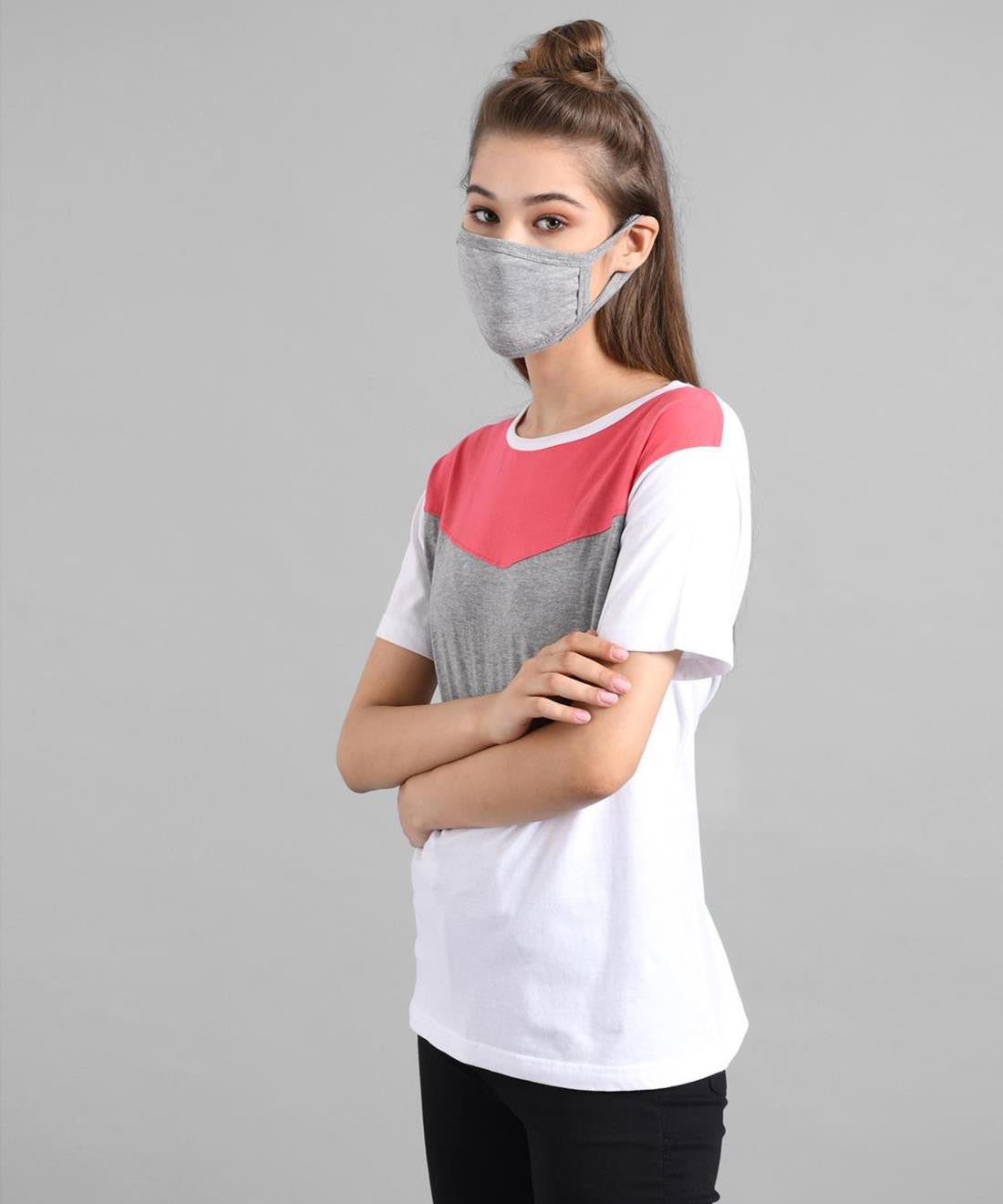 KOTTY Printed Women Round Neck Multicolor T-Shirt 