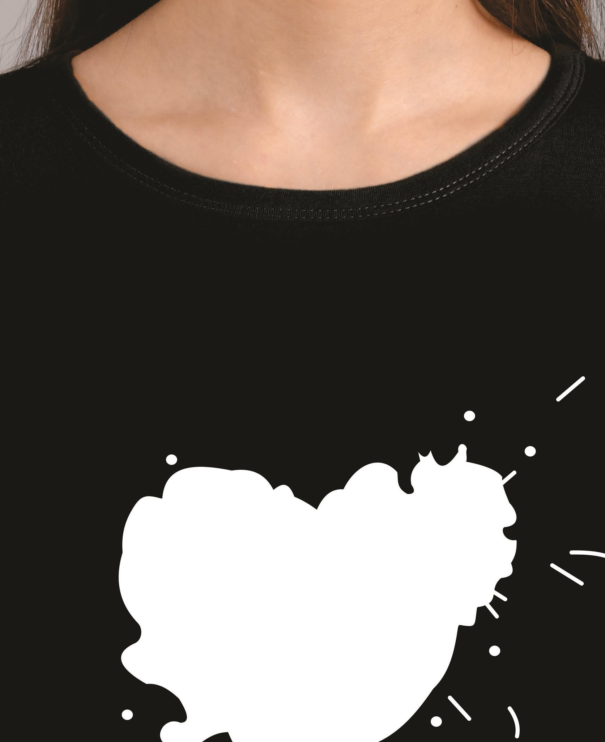 KOTTY Printed Women Round Neck Black T-Shirt 