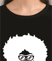 KOTTY Printed Women Round Neck Black T-Shirt 