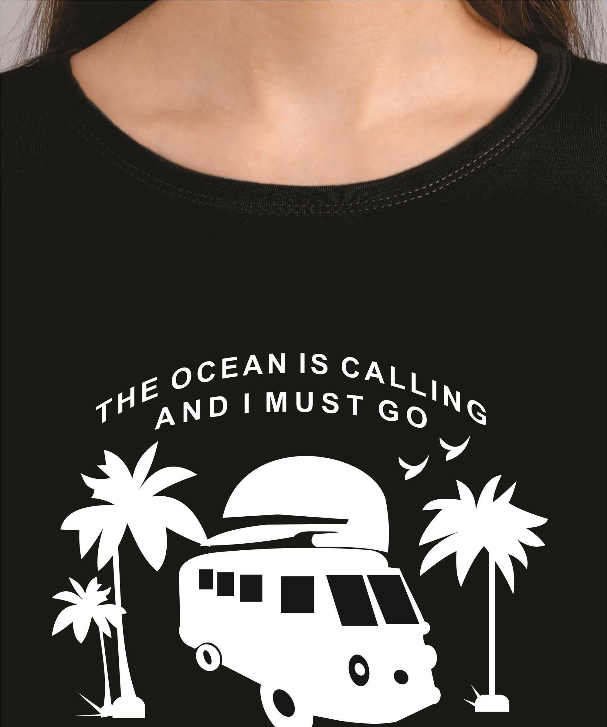 KOTTY Printed Women Round Neck Black T-Shirt 