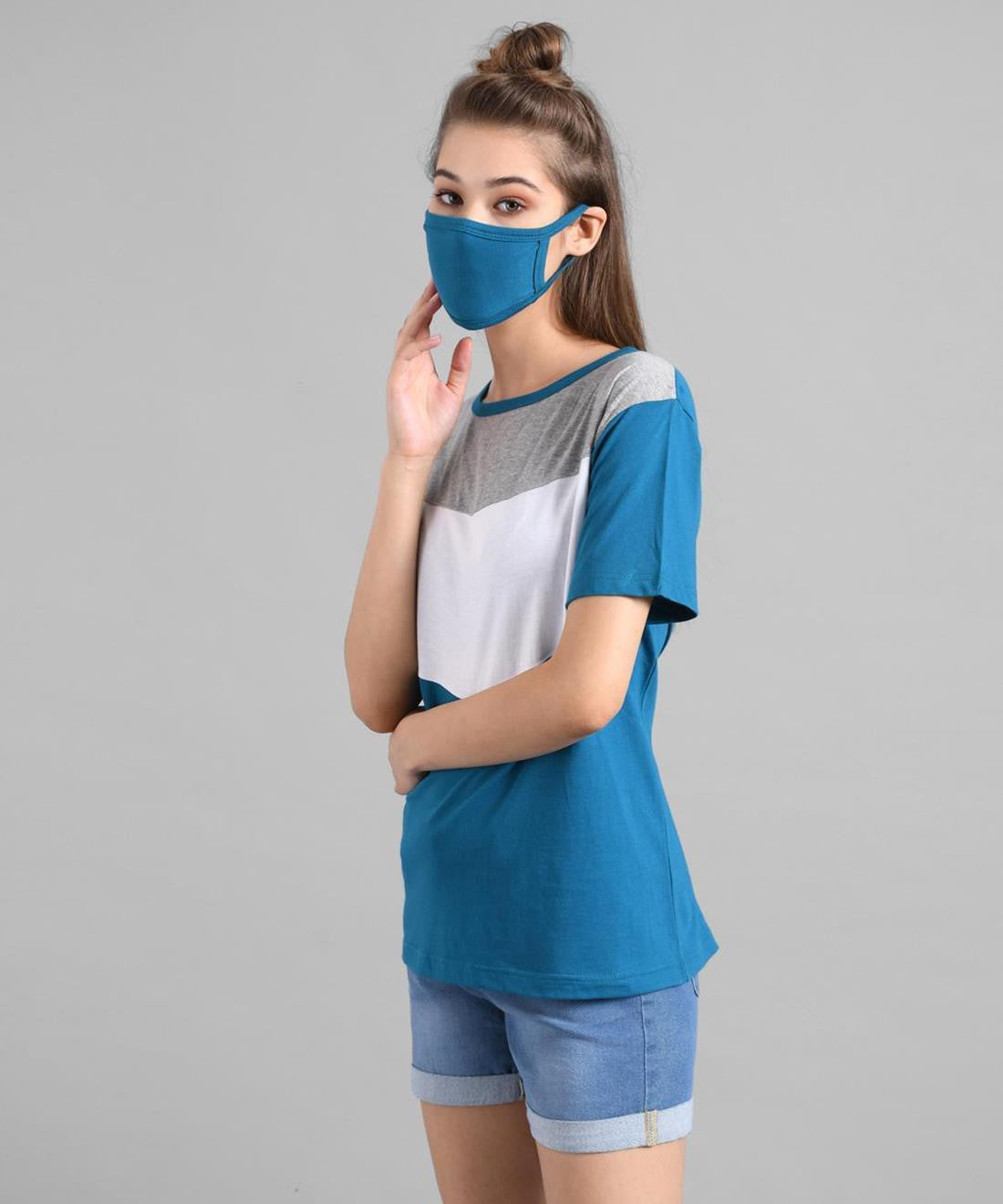 KOTTY Printed Women Round Neck Multicolor T-Shirt 