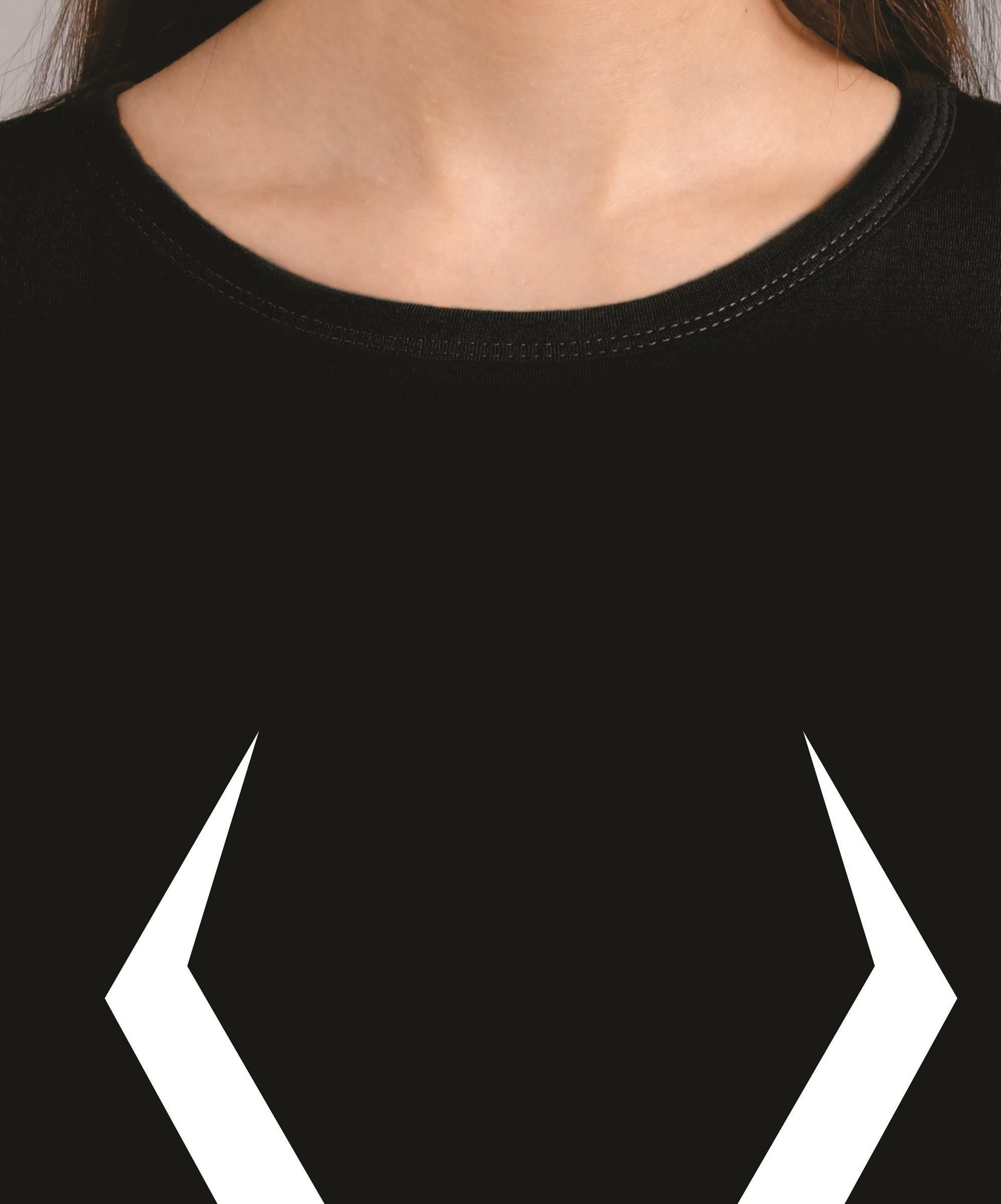 KOTTY Printed Women Round Neck Black T-Shirt 