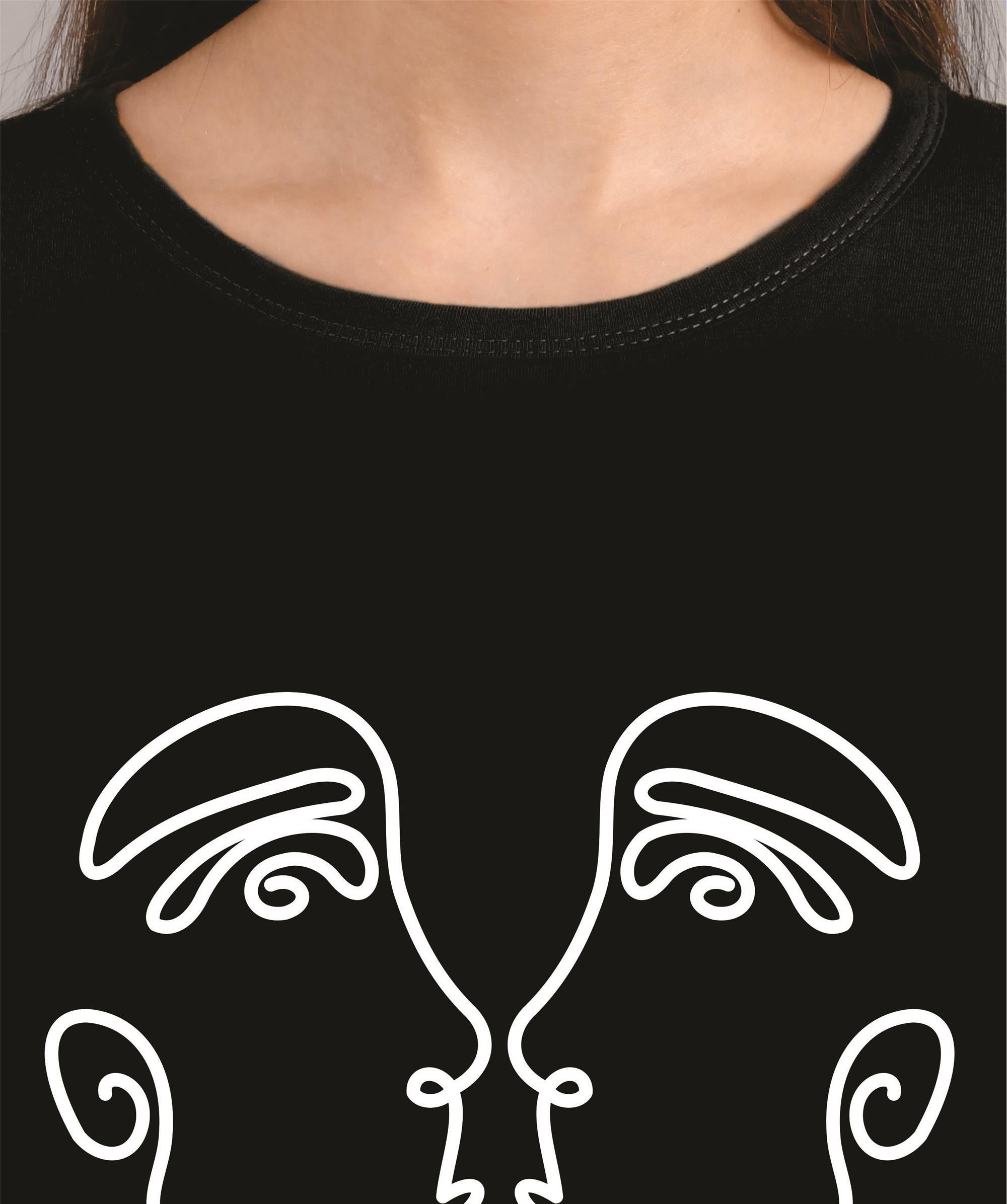 KOTTY Printed Women Round Neck Black T-Shirt 