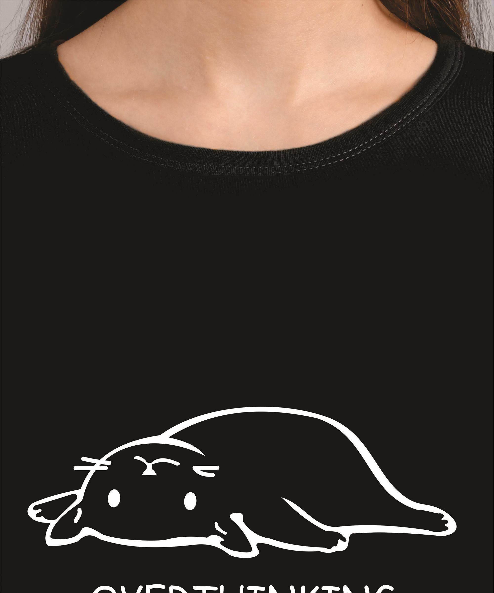 KOTTY Printed Women Round Neck Black T-Shirt 