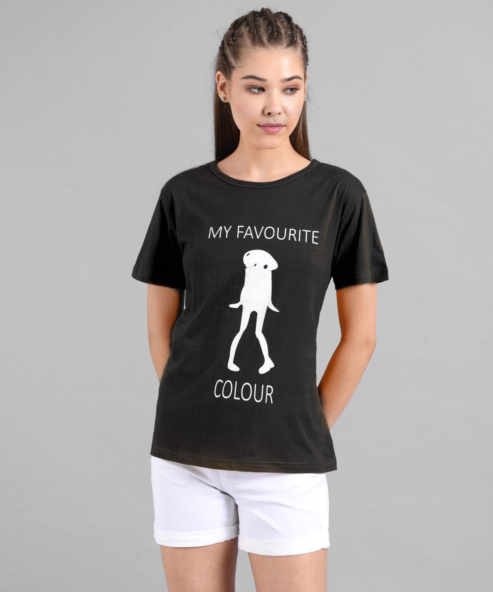 KOTTY Printed Women Round Neck Grey T-Shirt 
