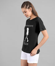 KOTTY Printed Women Round Neck Grey T-Shirt 