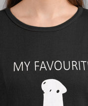KOTTY Printed Women Round Neck Grey T-Shirt 
