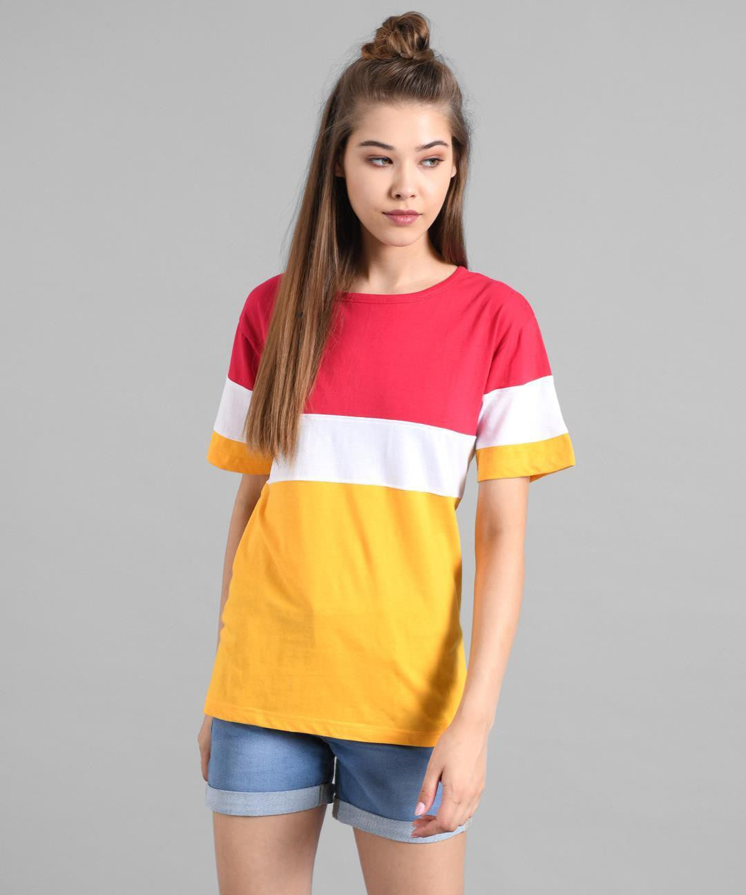 KOTTY Printed Women Round Neck Multicolor T-Shirt 