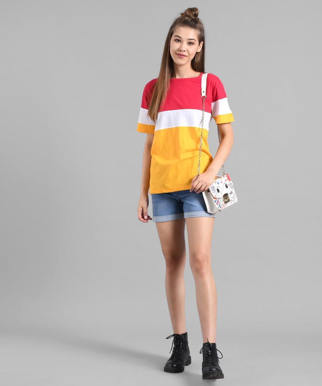 KOTTY Printed Women Round Neck Multicolor T-Shirt 