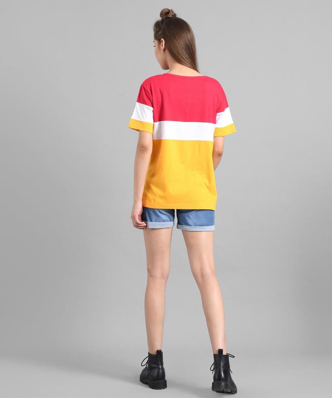 KOTTY Printed Women Round Neck Multicolor T-Shirt 