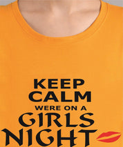 KOTTY Printed Women Round Neck Yellow T-Shirt 