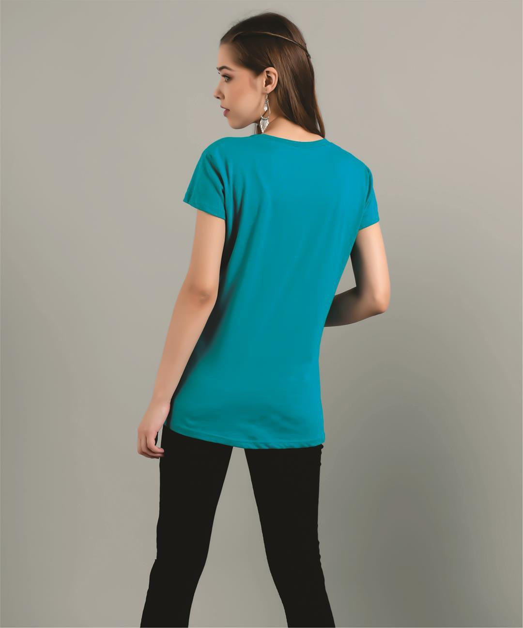 KOTTY Printed Women Round Neck Purple T-Shirt 