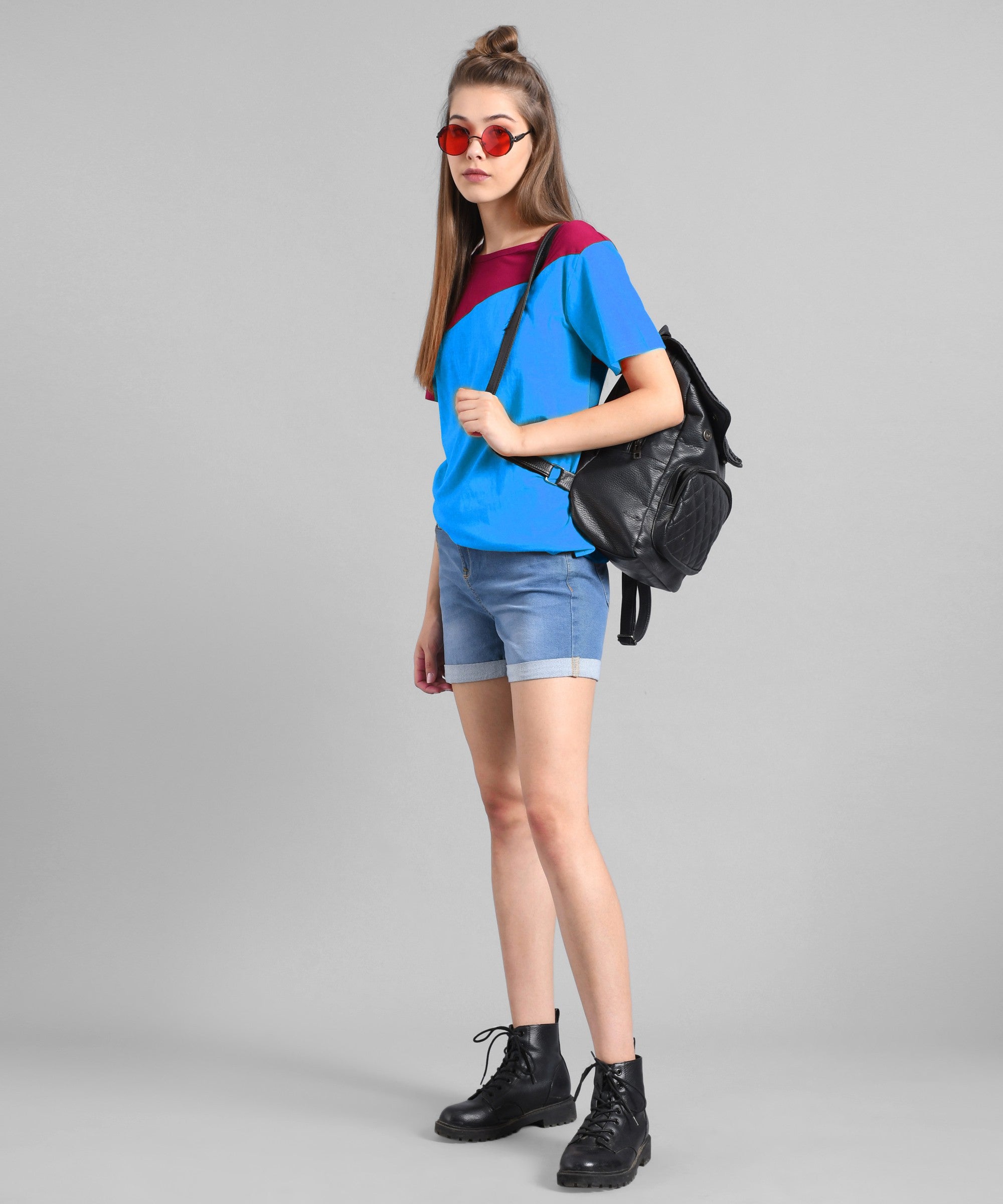 KOTTY Colorblock Women Round Neck Multicolor T-Shirt 