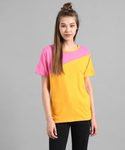 KOTTY Colorblock Women Round Neck Multicolor T-Shirt 