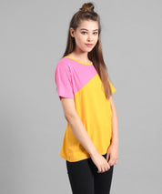 KOTTY Colorblock Women Round Neck Multicolor T-Shirt 