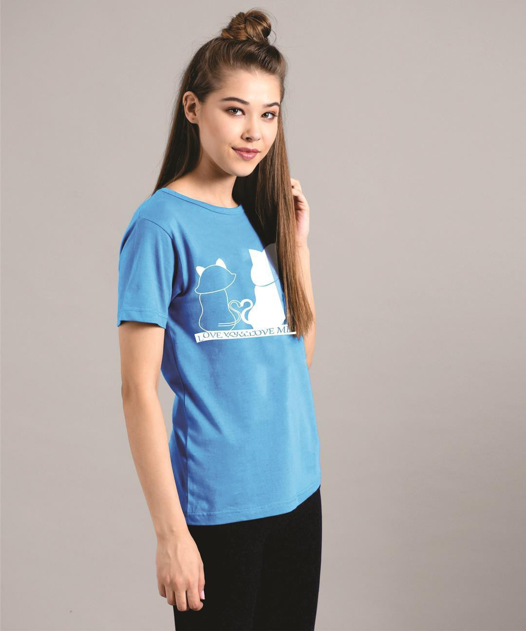 KOTTY Women's Round Neck Printed Cotton T-Shirt