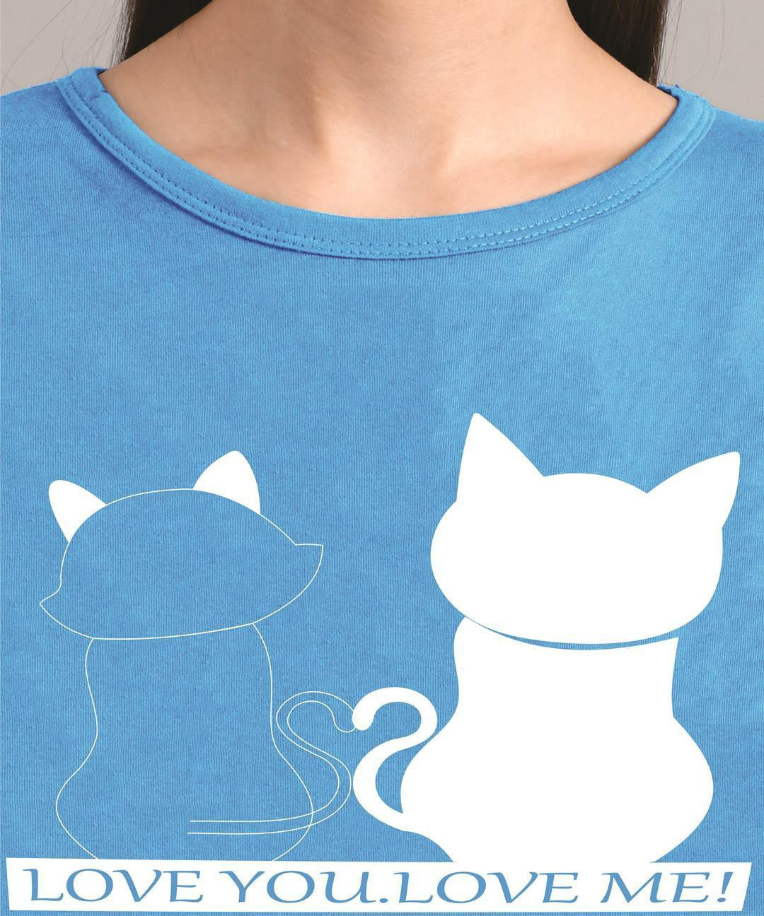 KOTTY Women's Round Neck Printed Cotton T-Shirt