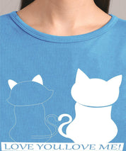 KOTTY Women's Round Neck Printed Cotton T-Shirt