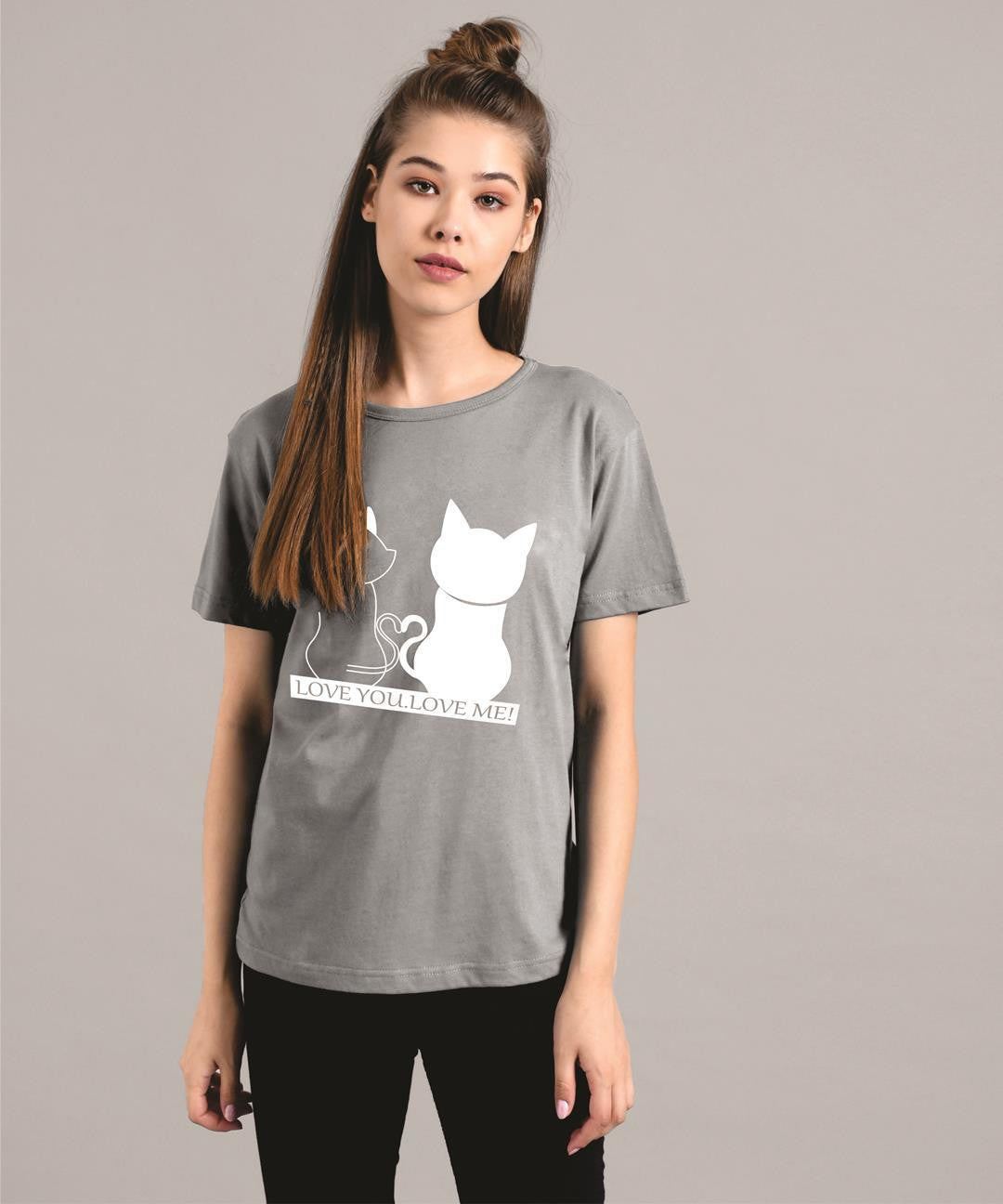 KOTTY Women's Solid Regular Fit T-Shirt