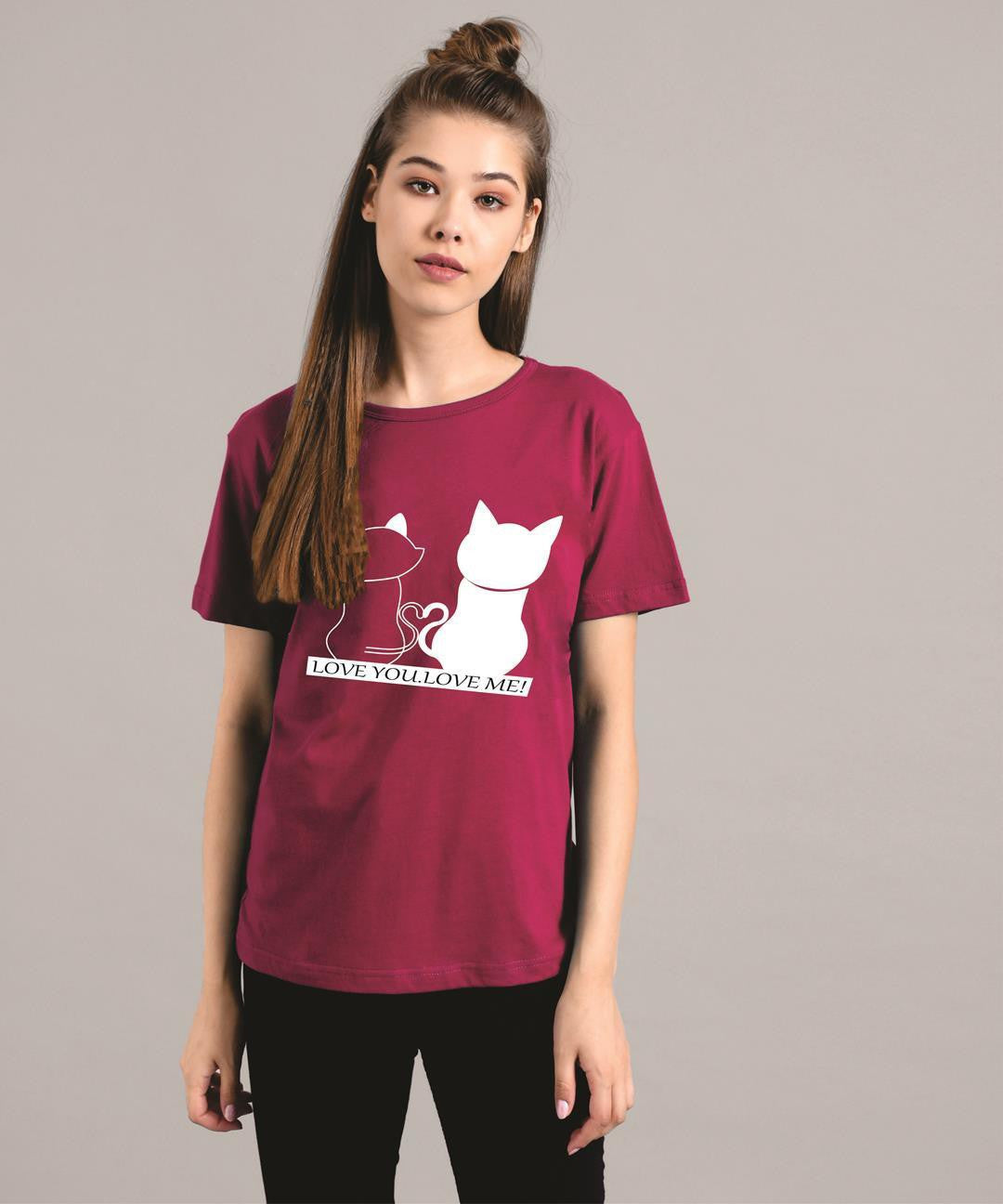 KOTTY Women's Solid Regular Fit T-Shirt